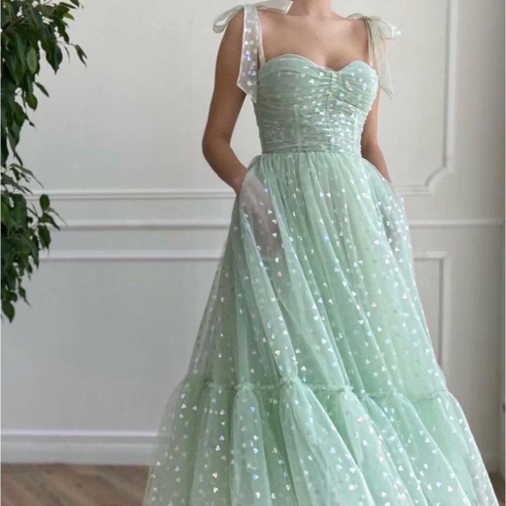 Teuta Matoshi Mint Green Heart Dress